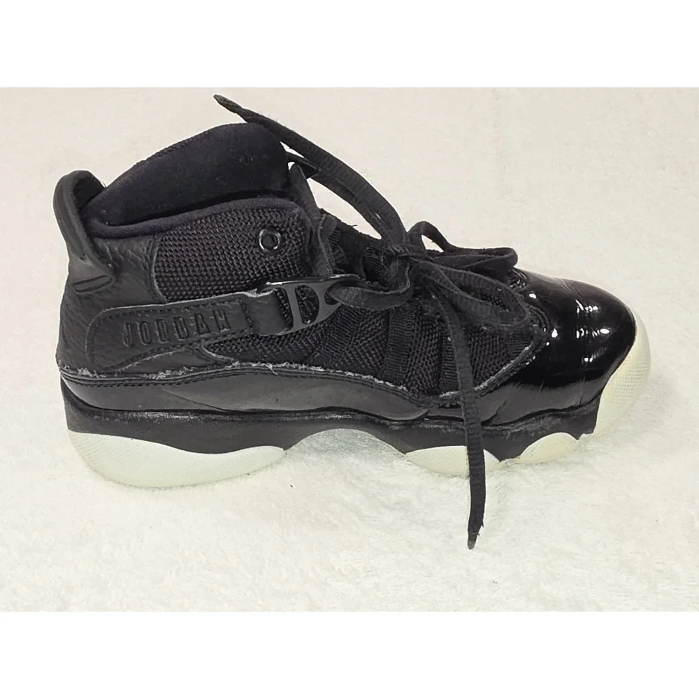 Jordan 6 Rings Black White Boys' High Top Sneakers Size 12C